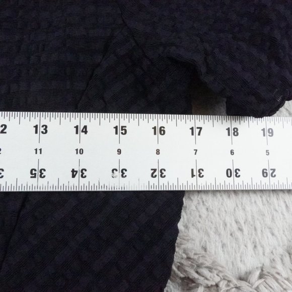 Maeve Textured Gauze Dress Womens Large Navy Blue Short Sleeve - Picture 7 of 13